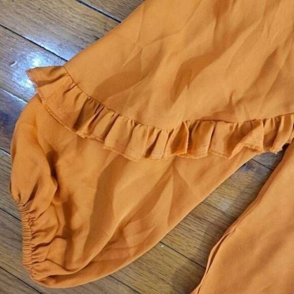 Kobi Halperin Silk Ruffle Blouse XS Balloon Sleeve - Picture 7 of 12